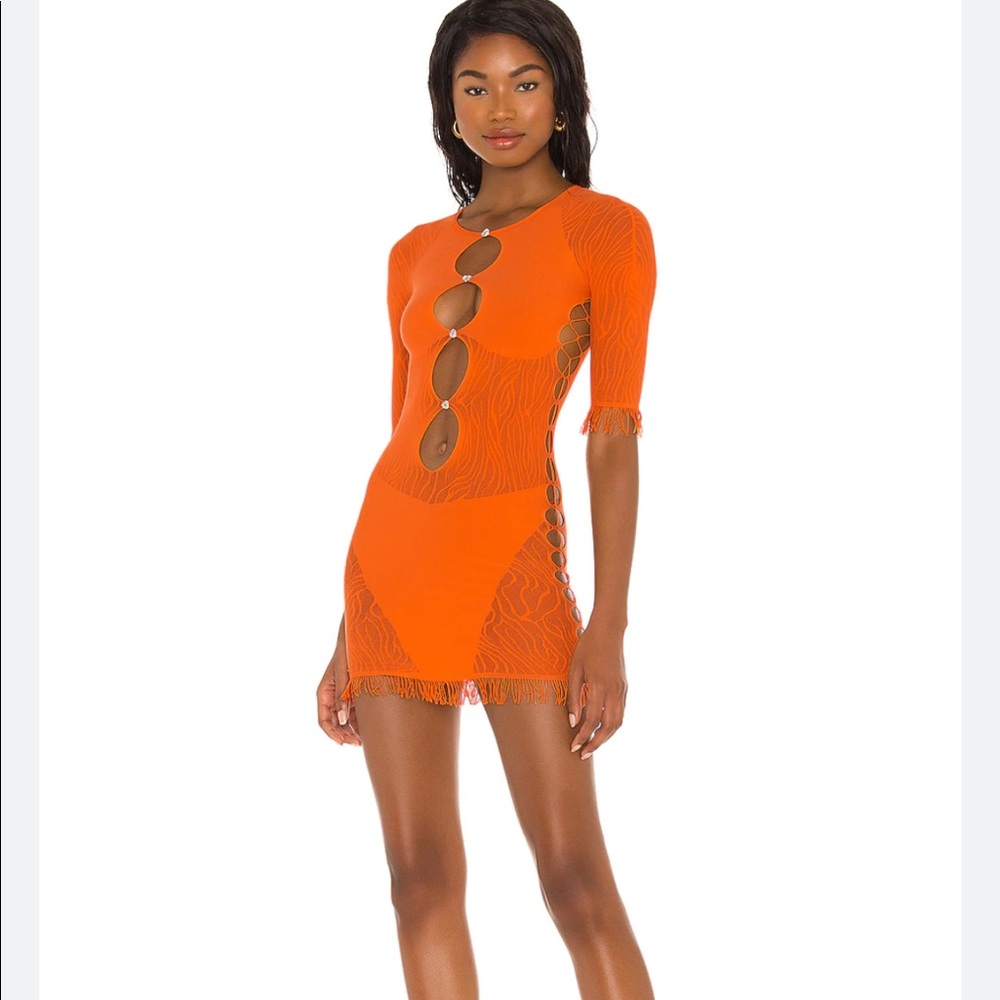 Posters girl Miranda mini dress in tangerine